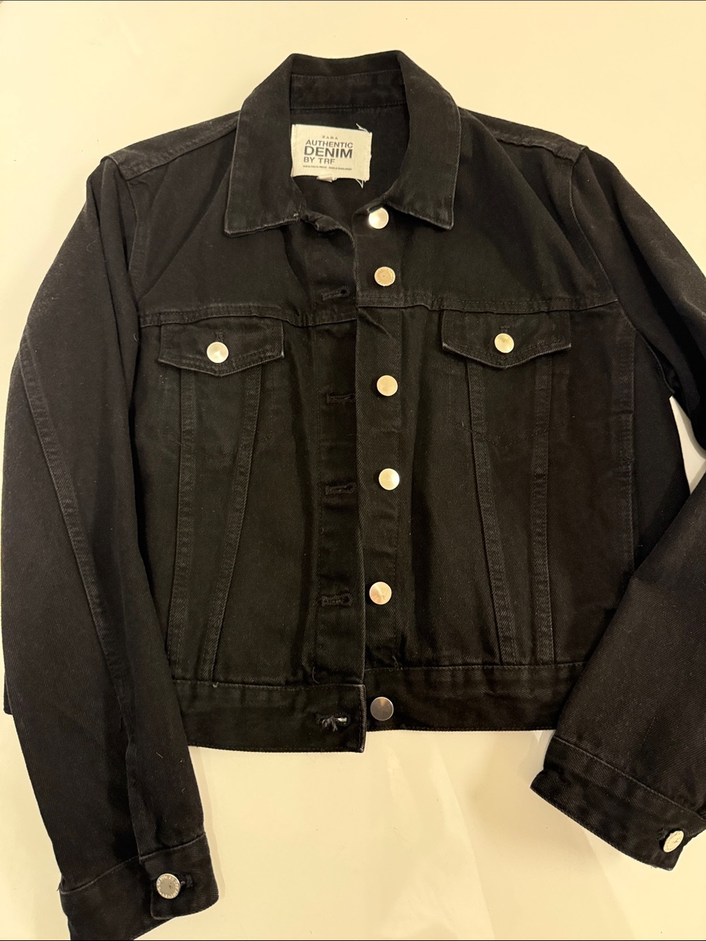 Zara Black Denim Trucker Jacket